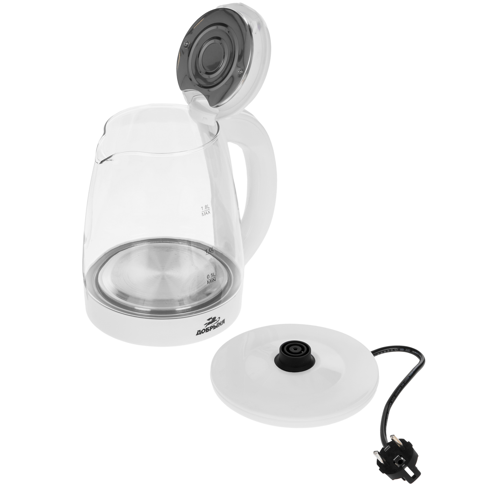 9213034 Электрочайник Добрыня DO-1254W белый STDN-0010999 - Вид №4