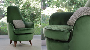 Тканевое кресло с подлокотниками