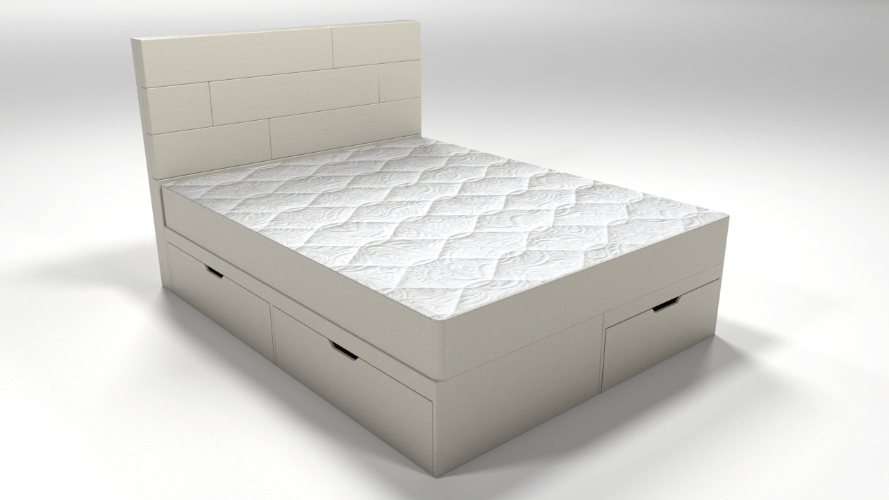 Кровать двуспальная 160х200 белая "Домино" BELABEDDING ДОМИНО 131577 Молочный - Вид №2