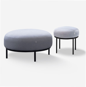 Круглый пуф из ткани