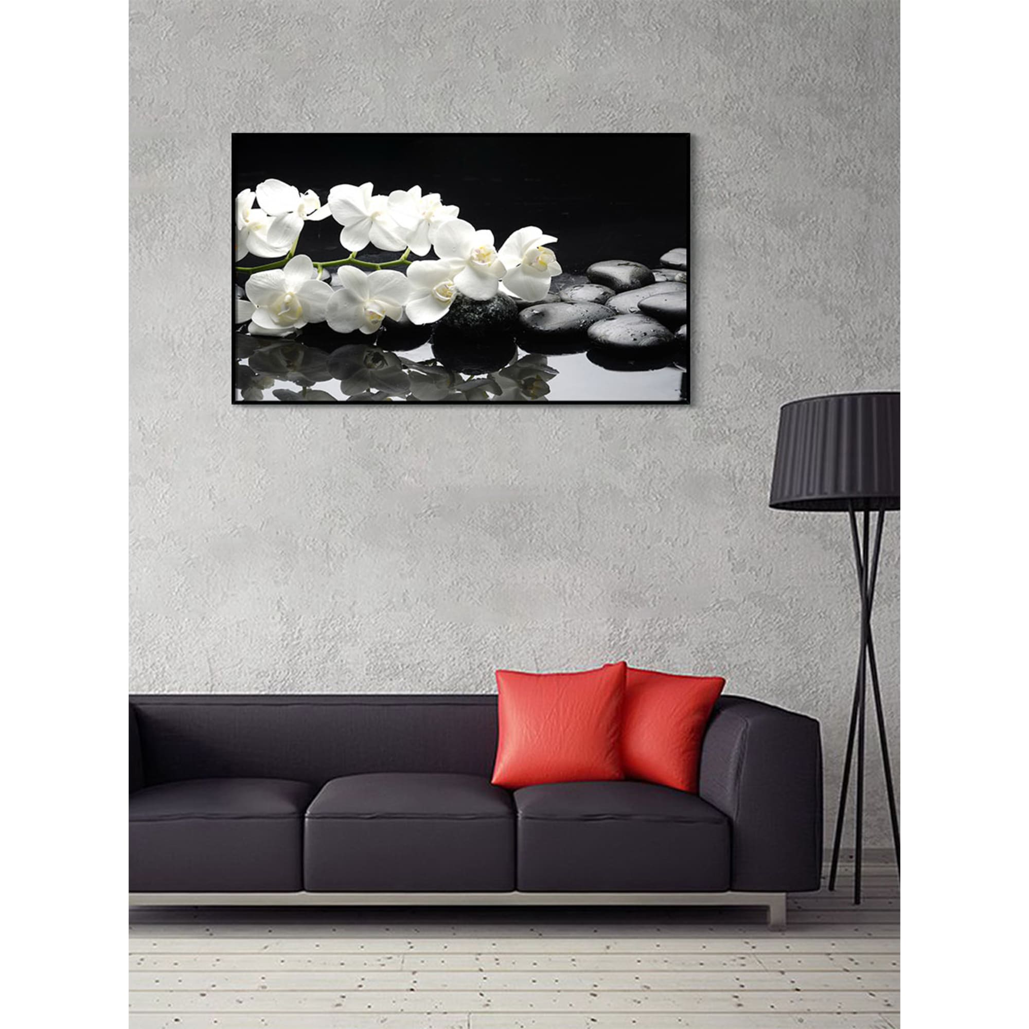 83211844 Картина в раме «Орхидеи на камнях» 60х100 см Santreyd  - Вид №3