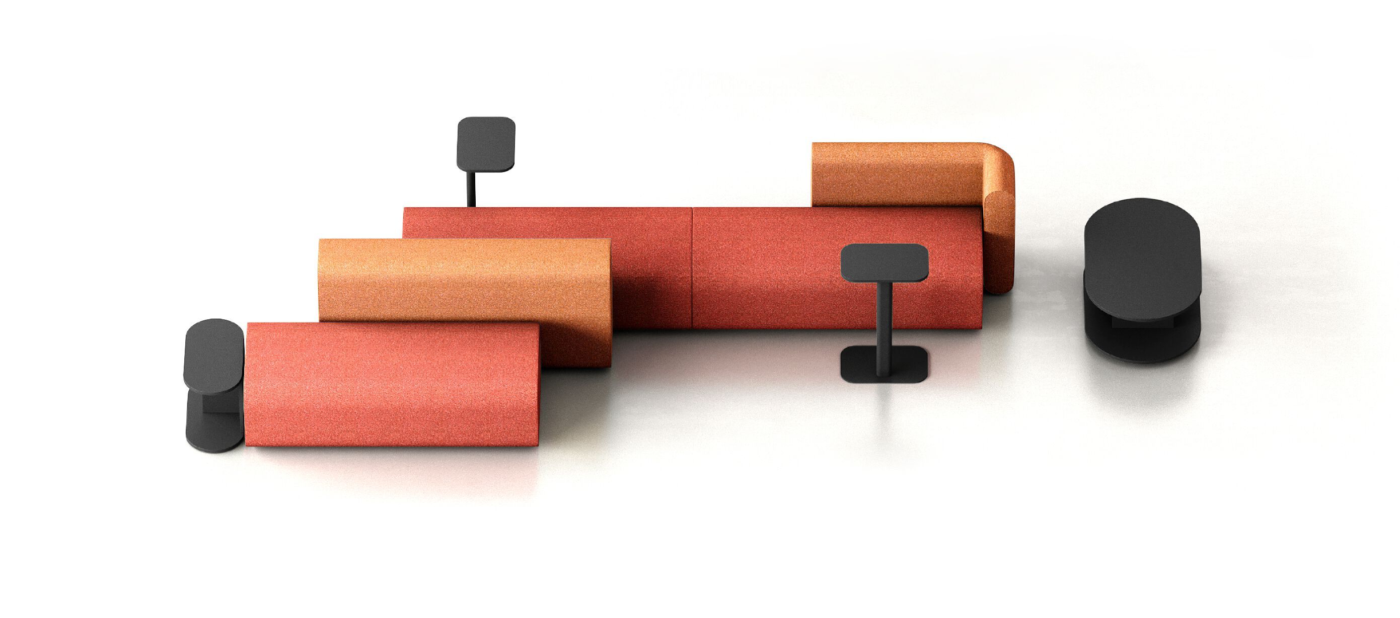 Ткань мягкая модульная скамья для контракта Leyform Noà ARCH-00017966 - Вид №3