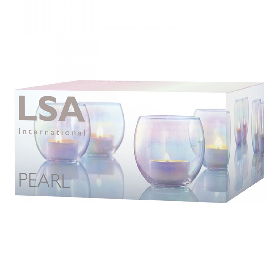 Подсвечник стеклянный перламутровый 4 штуки Pearl LSA INTERNATIONAL  253367 Прозрачный  - Вид №3