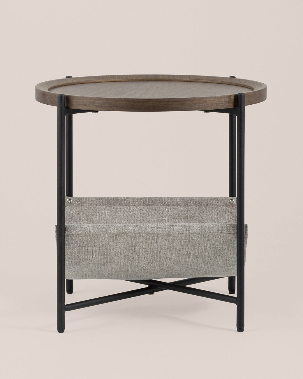 Круглый журнальный столик с полкой коричневый Артур STOOL GROUP  00-3881791 Коричневый  - Вид №2