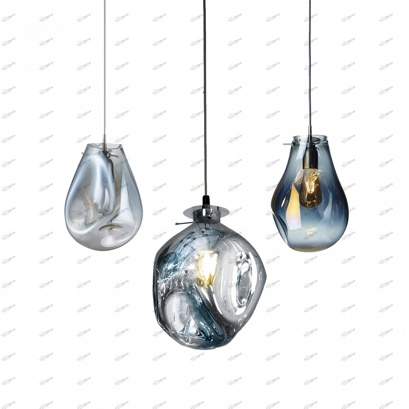 Светильник подвесной на 3 лампы 150х30 см голубой Soap 3 9208P/3 comp.1 DELIGHT COLLECTION ДИЗАЙНЕРСКИЕ 00-3882331 Голубой;прозрачный 