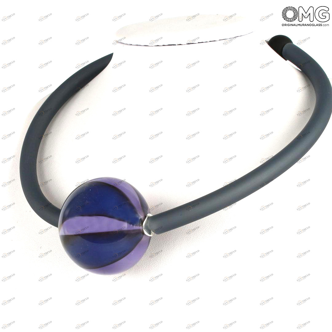 4653 ORIGINALMURANOGLASS Колье Одиссея - Сиреневое - муранское стекло OMG 52 см 