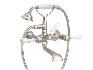 Настенный смеситель для ванны с 2 отверстиями и ручным душем