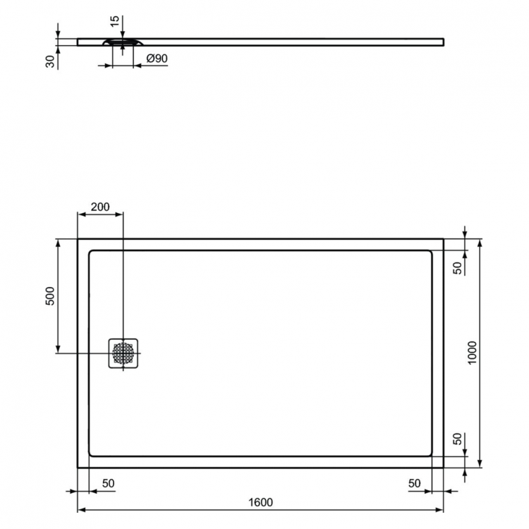 K8319FT Душевой поддон 160х100 см Ideal Standard ULTRAFLAT S  - Вид №2