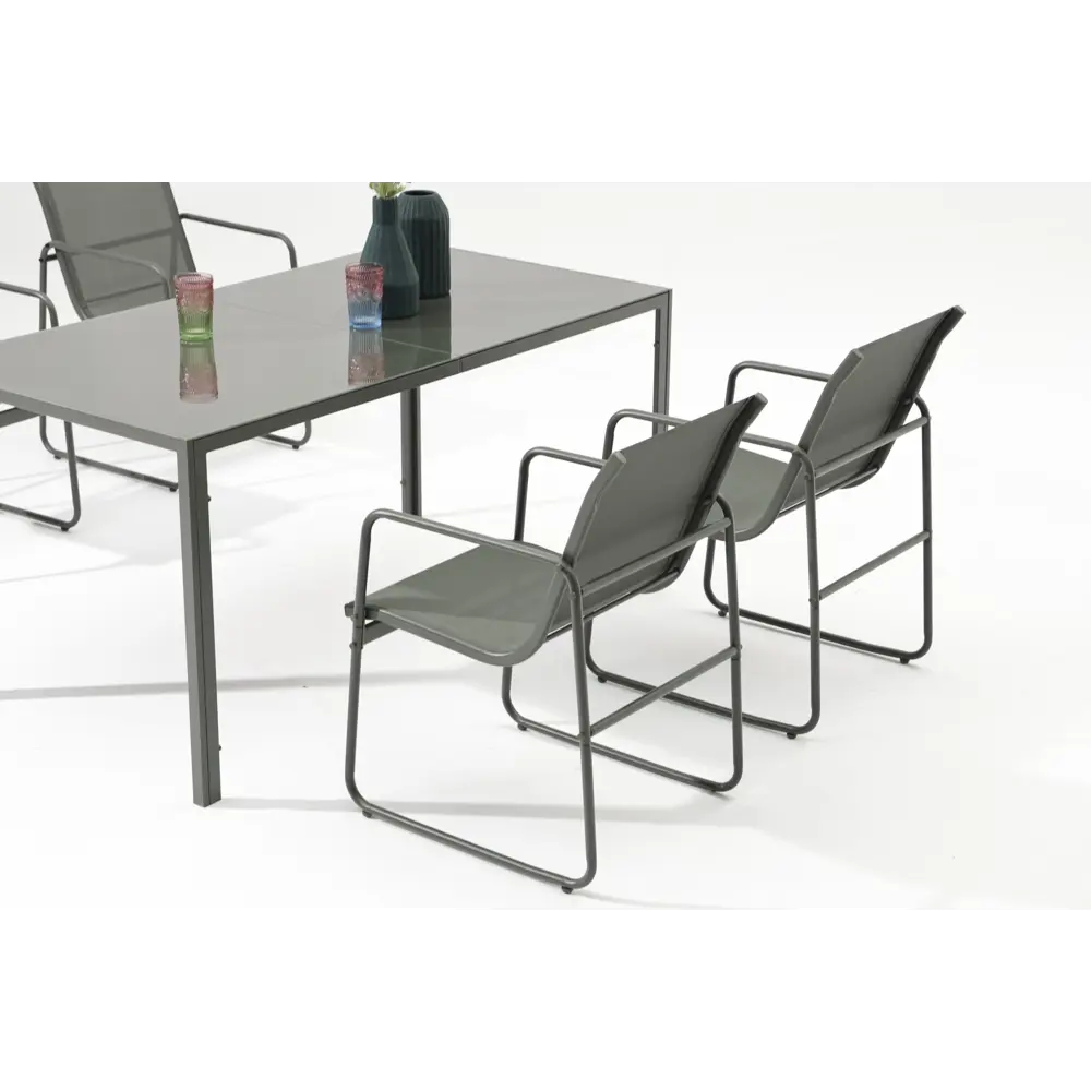 Садовый стол нераздвижной BEGINIA Tomari 150x80x73 см сталь темно-зеленый STLM-2146918 - Вид №13