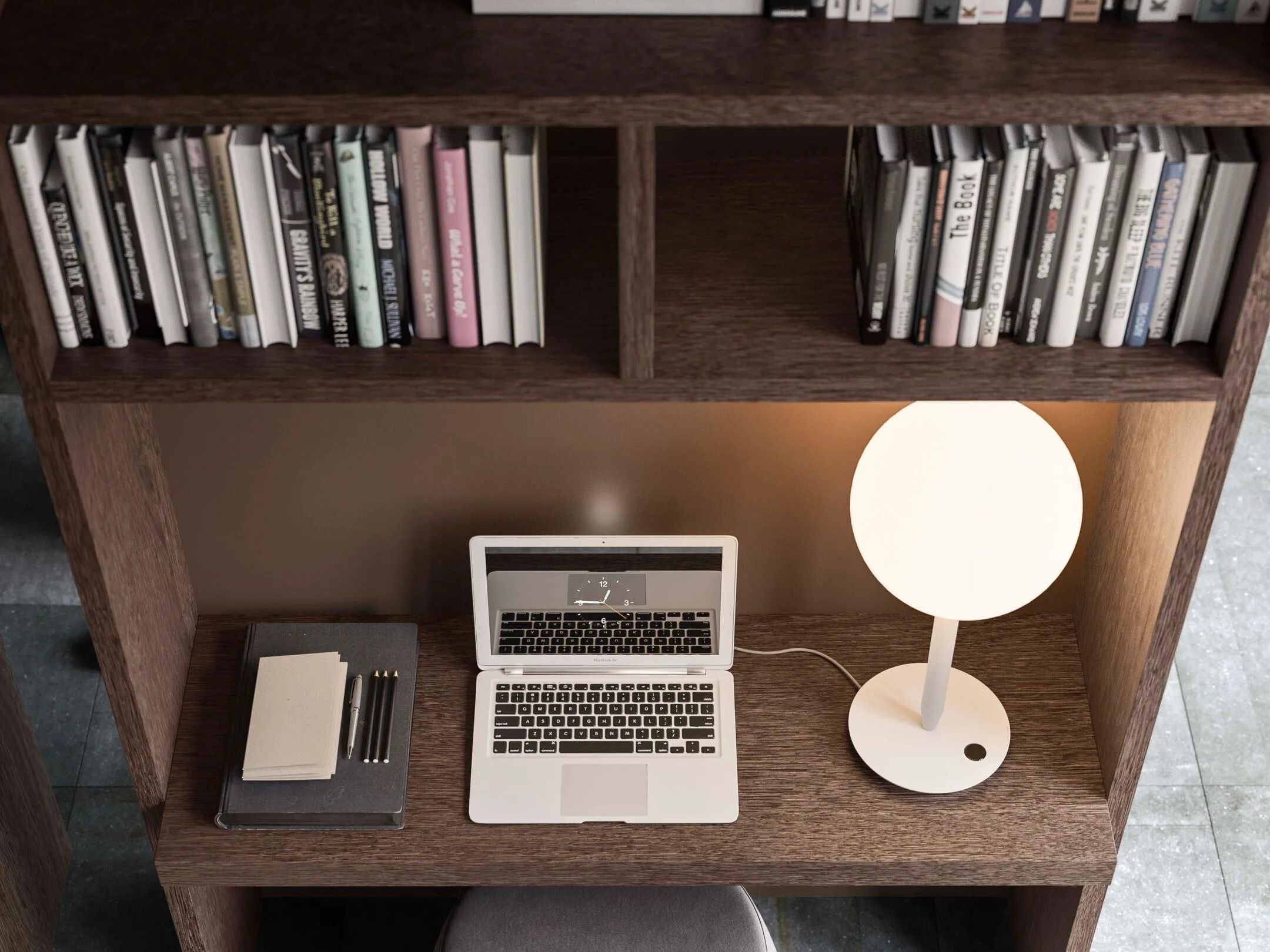 Деревянный книжный шкаф с письменным столом Alf DaFrè My Space ARCH-00046214 - Вид №2