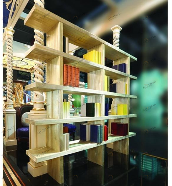 Arnaboldi Interiors Открытый самонесущий двухсторонний стеллаж из дерева sun-id-1435877