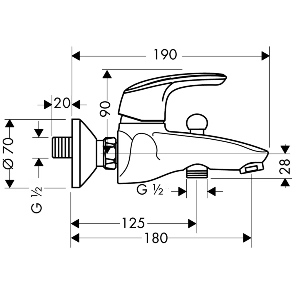 Смеситель для ванны Hansgrohe Avista однорычажный цвет хром 12788069 STLM-2088748 - Вид №1