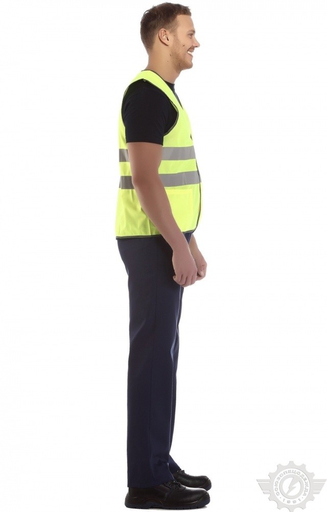 65702 Сигнальный жилет "Спектр" лимонный с СВП  Сигнальная одежда  размер 48-50 (L) Спецодежда  - Вид №4