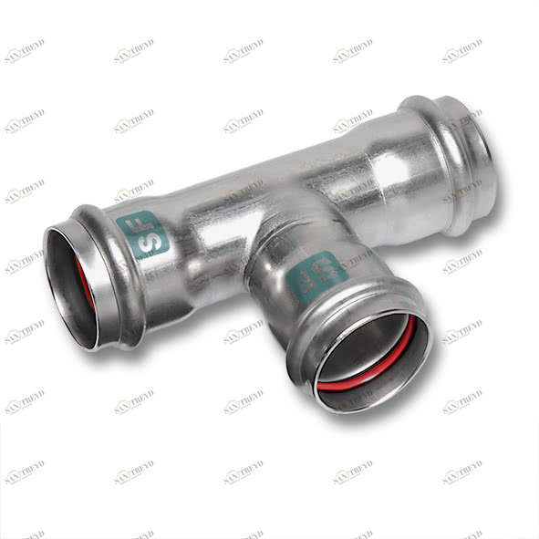 61913010828108 SANHA 19130 пресс.-фит. без силикона тройник ВПр, нерж.сталь 108,0x28x108,0 мм 