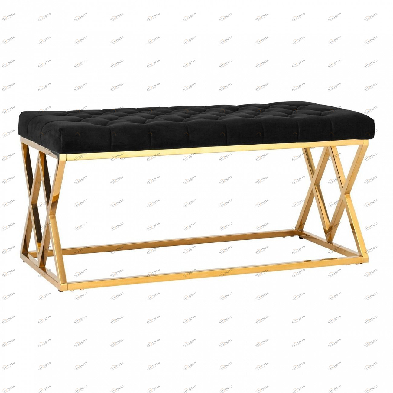 Банкетка-скамейка прямоугольная черная с золотом "Инсигния" STOOL GROUP ДИЗАЙНЕРСКИЕ 00-3881875 Золото;черный 