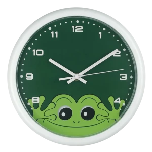 Часы настенные Troykatime Лягушка круглые пластик цвет бело-зеленый ø25 см
