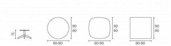 ENEA Низкий стол с алюминиевым основанием и столешницей из hpl Lottus tables sun-id-1356728 - Вид №4