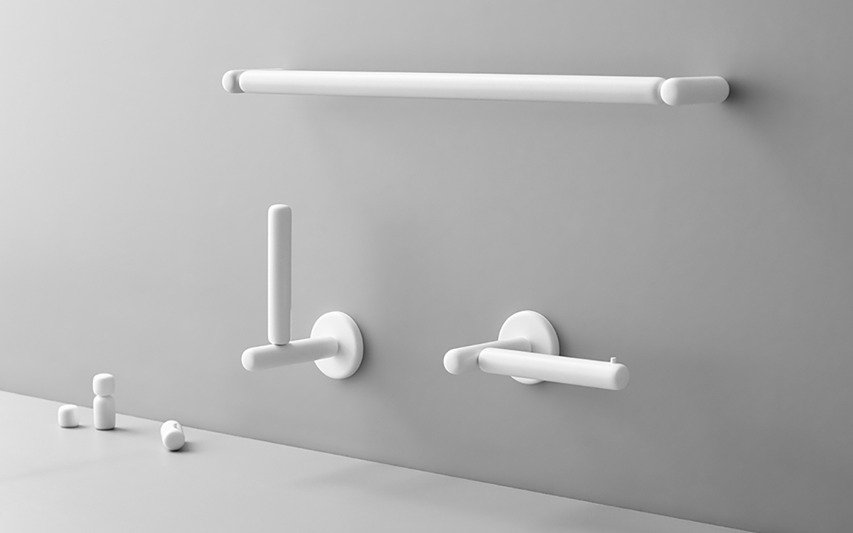 128001R9002 Крючок Pebble, средний, белыйd line Bjarke Ingels Group  - Вид №1