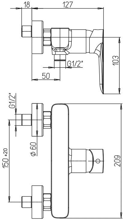 Paini Nove 09CR511 смеситель для душа  - Вид №1