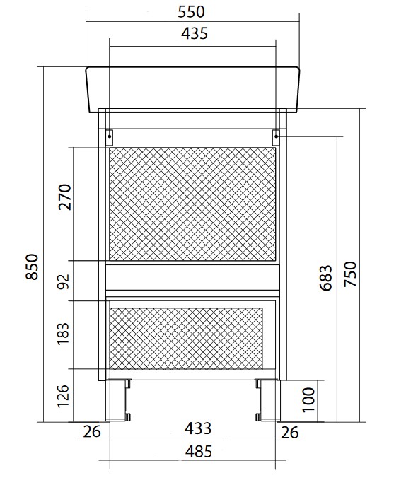 У76066 Тумба Tera 55Н 1д. Дуб Сонома 1 Marka TERA - Вид №6