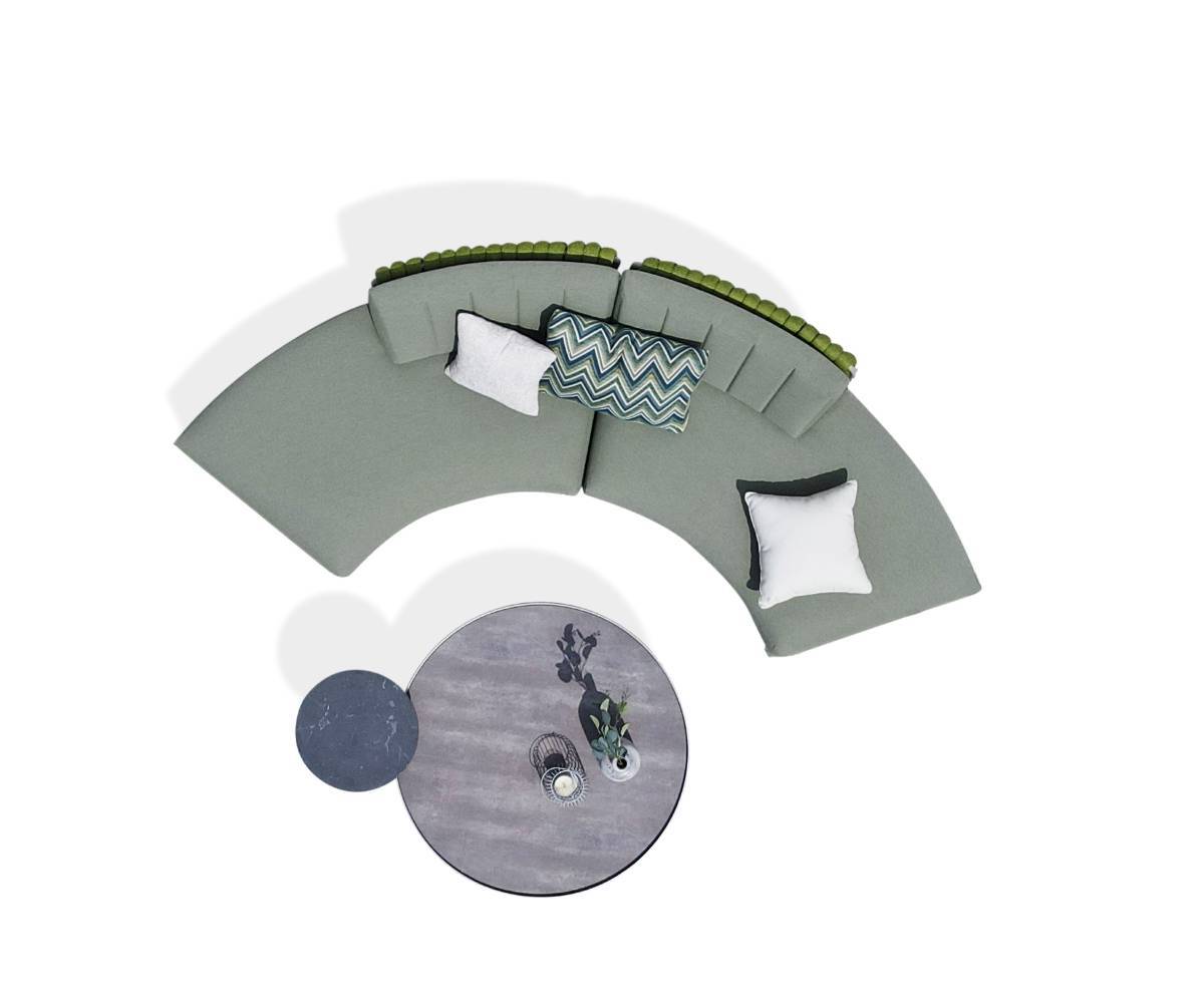 Модульный изогнутый садовый диван из ткани MAMAGREEN Munia ARCH-00120603 - Вид №3