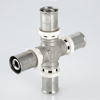 VTm.241.N.201620 Пресс-фитинг – крестовина Valtec 20 х 16 х 20 х 16 мм  - Вид №15