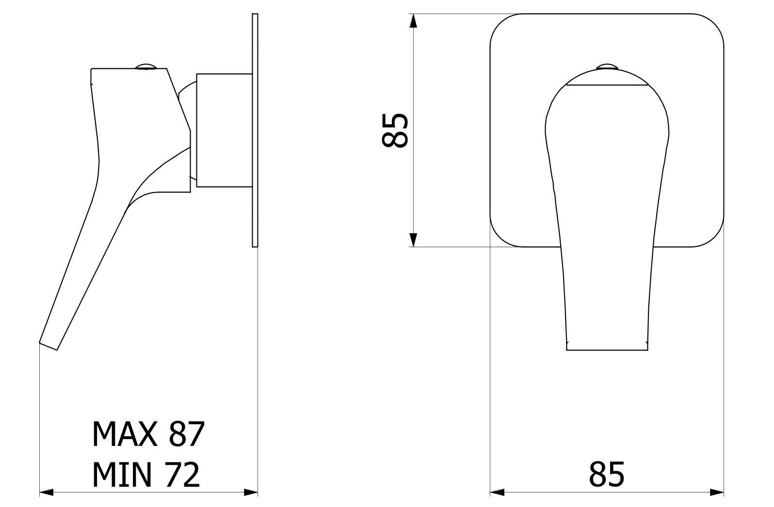 Односторонний настенный смеситель IB Twitter ARCH-00026311 - Вид №2