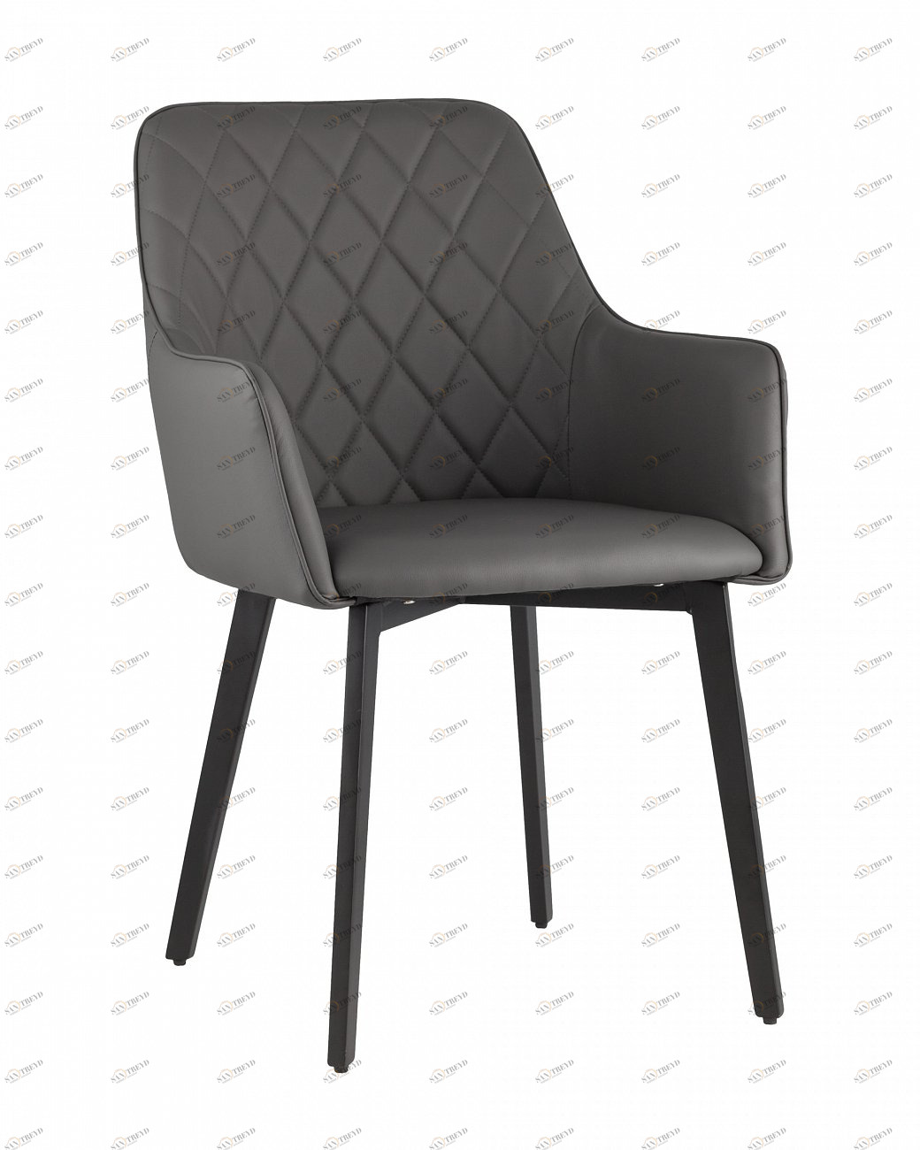 Стул со спинкой и подлокотниками серый из экокожи "Прайм" STOOL GROUP ДИЗАЙНЕРСКИЕ, ИНТЕРЬЕРНЫЕ 00-3946153 Серый 