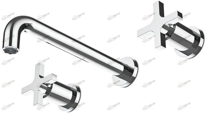 RUBINETTERIE STELLA Смеситель для раковины на 3 отверстия с отдельными розетками Simple sun-id-1396472