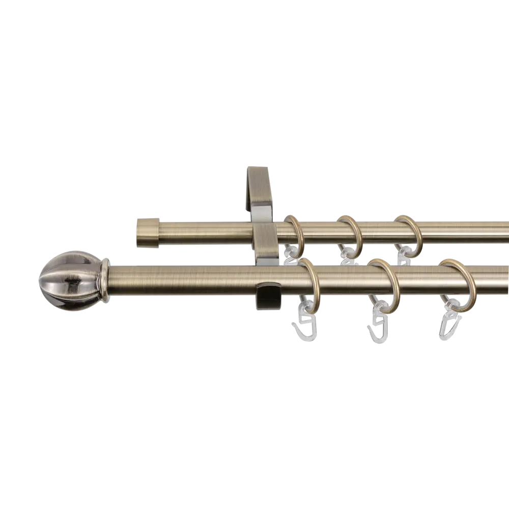Настенный карниз раздвижной двухрядный KREAFORTA Икаре d16/19 160-300 см металл цвет латунь 89457738 STLM-2152172  - Вид №5