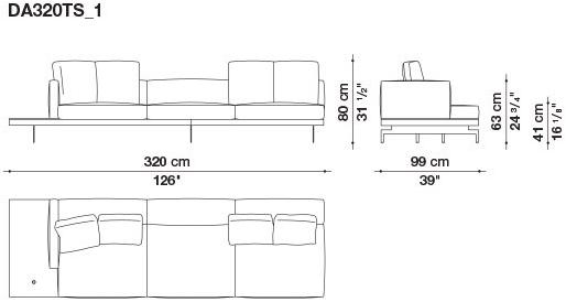 B&B Italia 3-х местный тканевый диван с шезлонгом Dock sun-id-1355318 - Вид №123