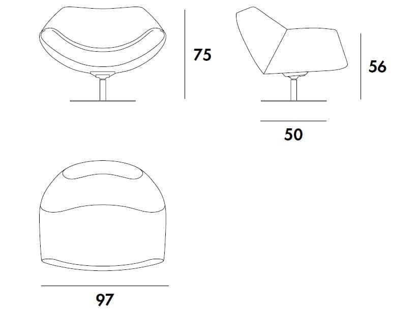 Тканевое вращающееся кресло с подлокотниками Sovet Italia ALISIA ARCH-00138950 - Вид №2
