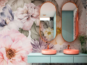 Панорамные обои с цветочными мотивами