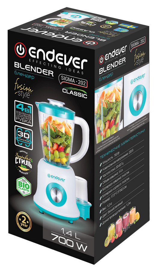 9082704 Блендер стационарный Endever SIGMA-202 белый STDN-0106230 - Вид №6