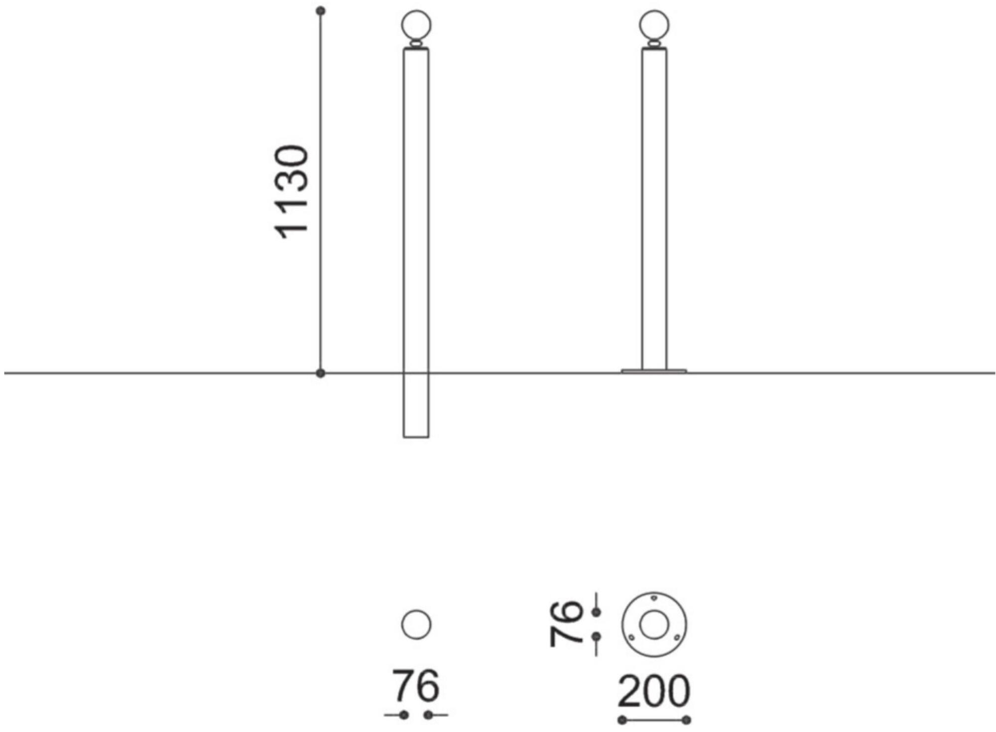 City Design Стационарная стальная стойка для цепей sun-id-1407935 - Вид №2