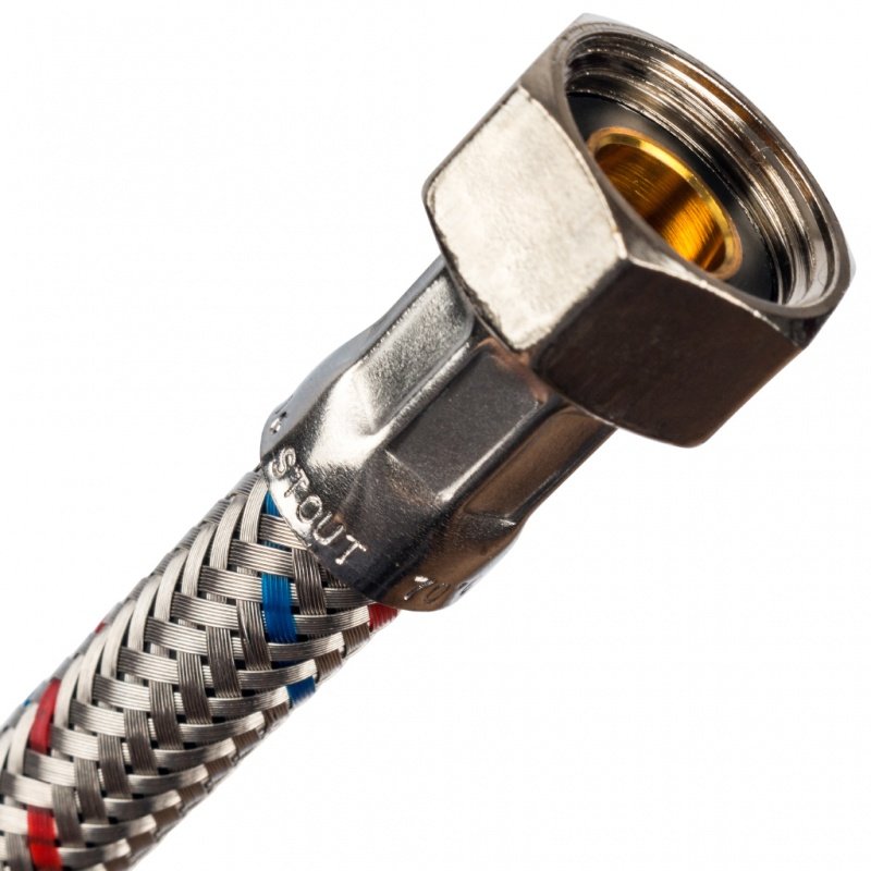 Гибкая подводка для воды ВР 1/2 х ВР 1/2 STOUT - 600 мм SHF0117081515 - Вид №1