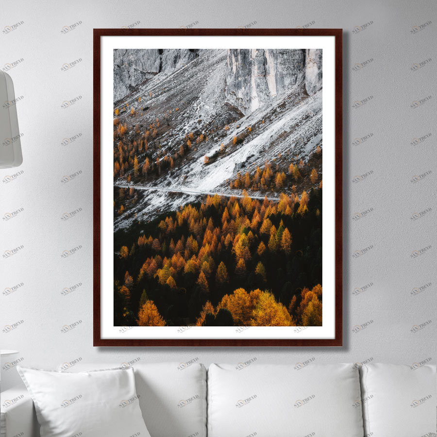 Фотокартина в раме 130х102 см Snowy mountains КАРТИНЫ В КВАРТИРУ  264746 Белый;коричневый;черный;разноцветный 
