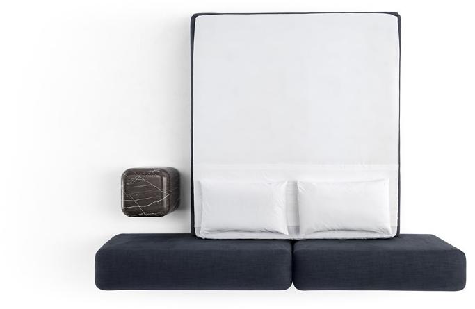 AMURA Двуспальная кровать из ткани с мягким изголовьем Lapis Am073.365 - Вид №8