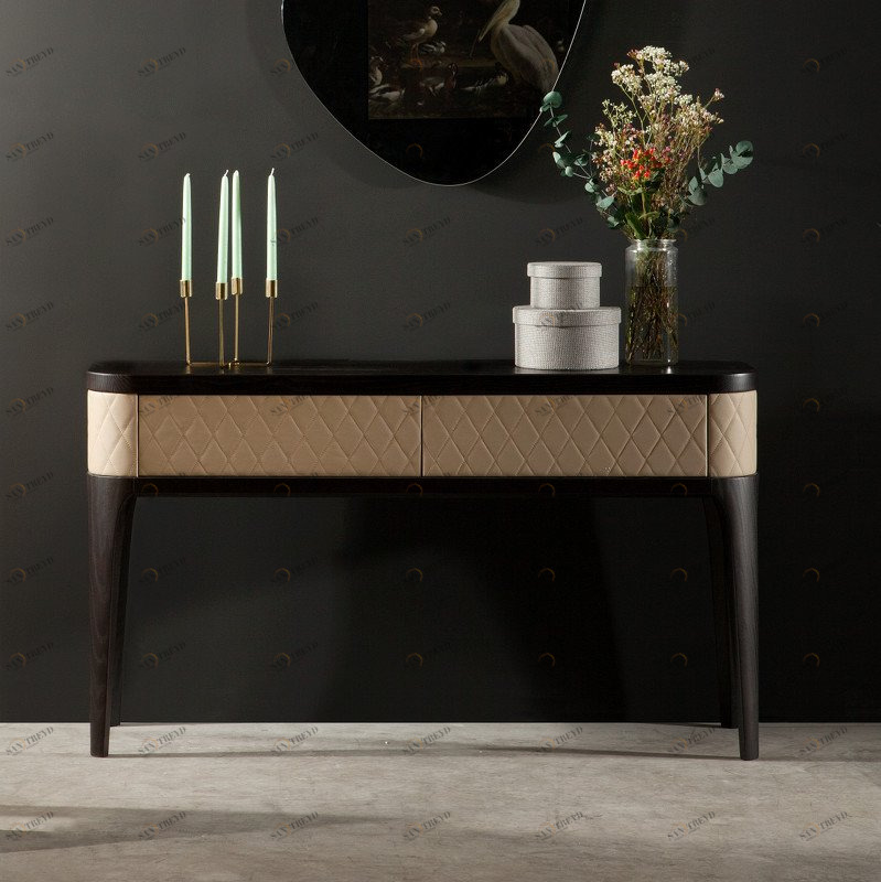 Консоль с ящиками коричнево-бежевая Tiffany Modern TONIN CASA MODERN 00-3981590 Бежевый;коричневый