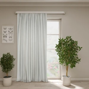 Штора Шарлиз на ленте 200x280 см серо-бежевая для гостиной 89422745