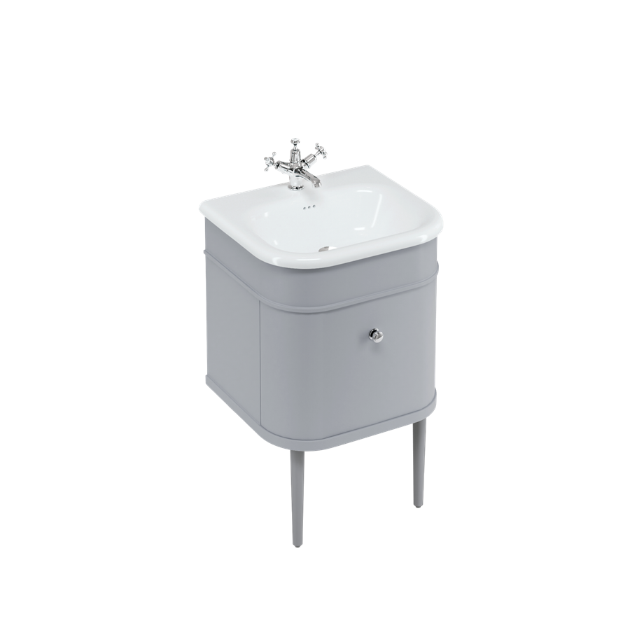 Burlington Chalfont Chalfont 550мм Тумбочка с одним выдвижным ящиком - Классический серый с золотыми ногами CH55G-CHLEGGOLD 