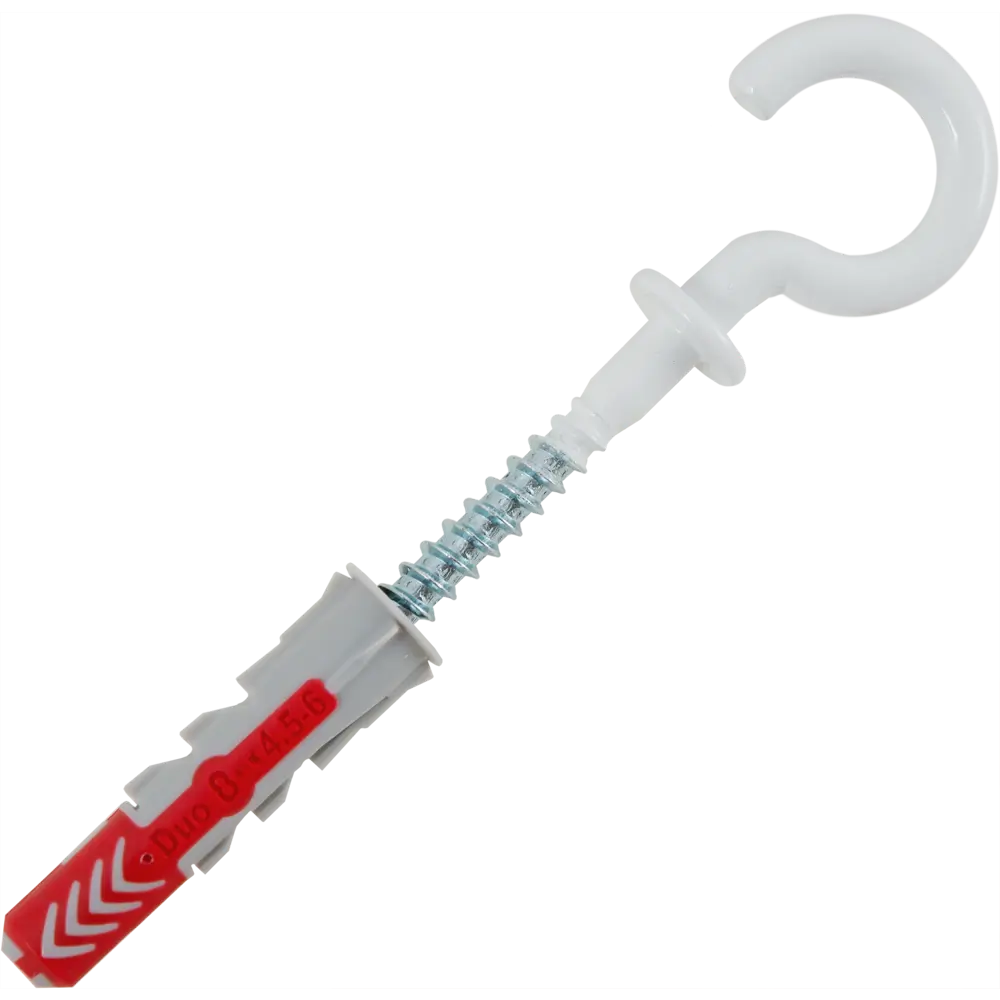 Дюбель универсальный DuoPower 8x40 мм, крюк-полукольцо, цвет белый, 4 шт FISCHER STLM-2189995