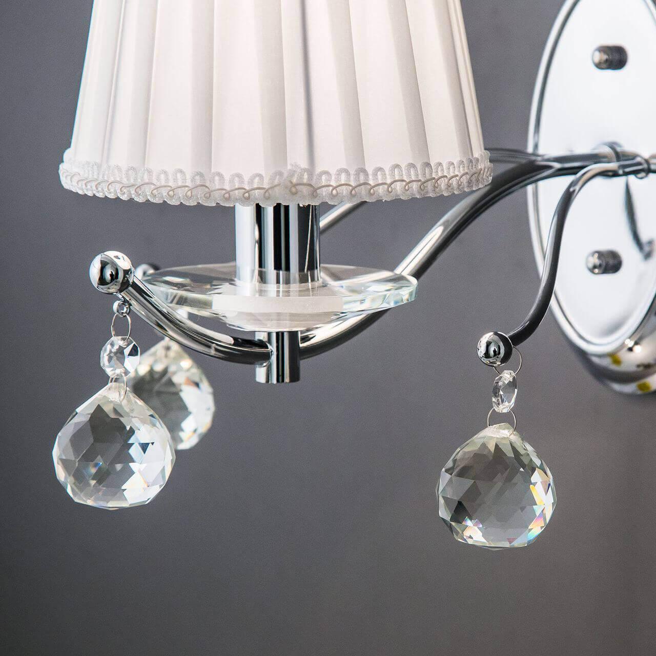 Бра с абажуром белое "Шелли" CL438311 CITILUX ШЕЛЛИ 00-3929386 Белый;серебро  - Вид №1