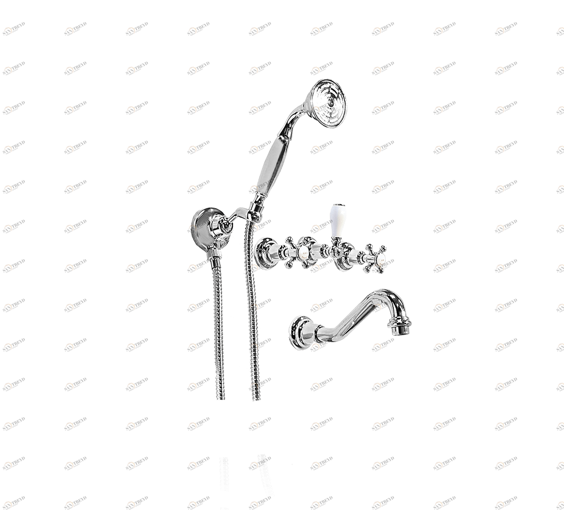 Gentry Home Смеситель для раковины мостик на 2 отверстия 200мм Mayfair Хром GH102872