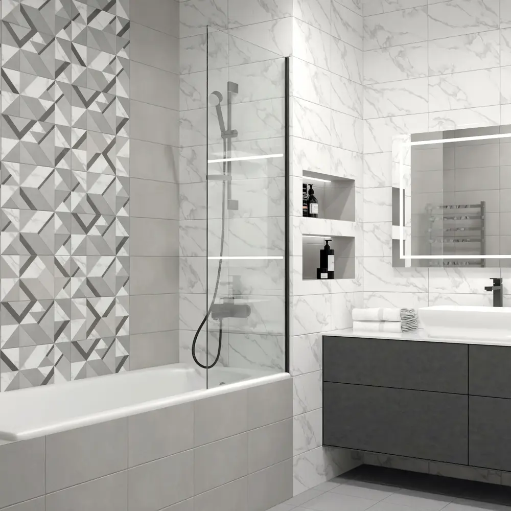 Плитка настенная Mersey Calacatta 20x40 см 1.2 м² матовая цвет серый 89364577 STLM-2090216 Santreyd - Вид №7