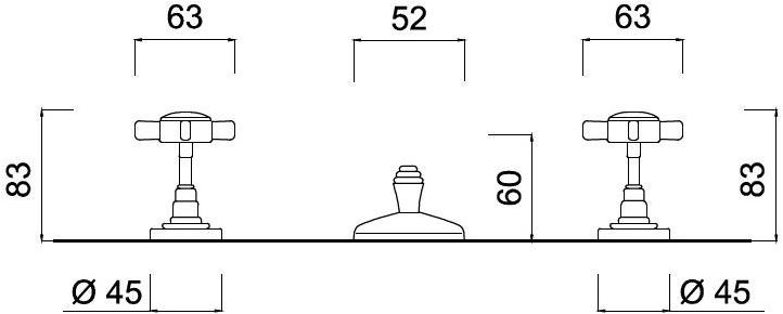 Rubinetteria Giulini Смеситель для биде с 3 отверстиями Kensington 3713a - Вид №1