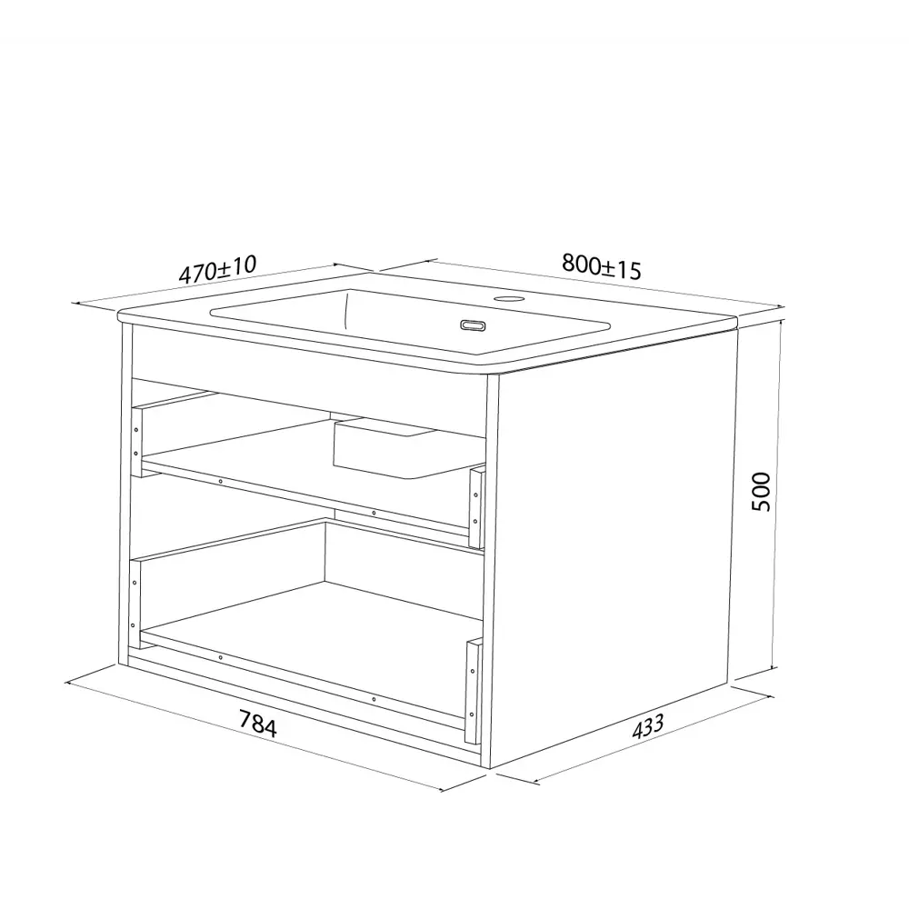 IDDIS Lahta - Подвесная тумба 80 см с керамической раковиной 89371283 STLM-1584570 - Вид №7
