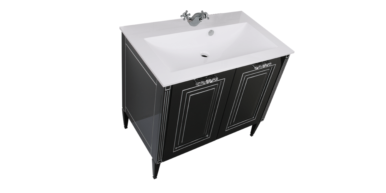 Комплект мебели Aquanet Паола 90 черный ПАЛЛАДА 00182134 - Вид №3