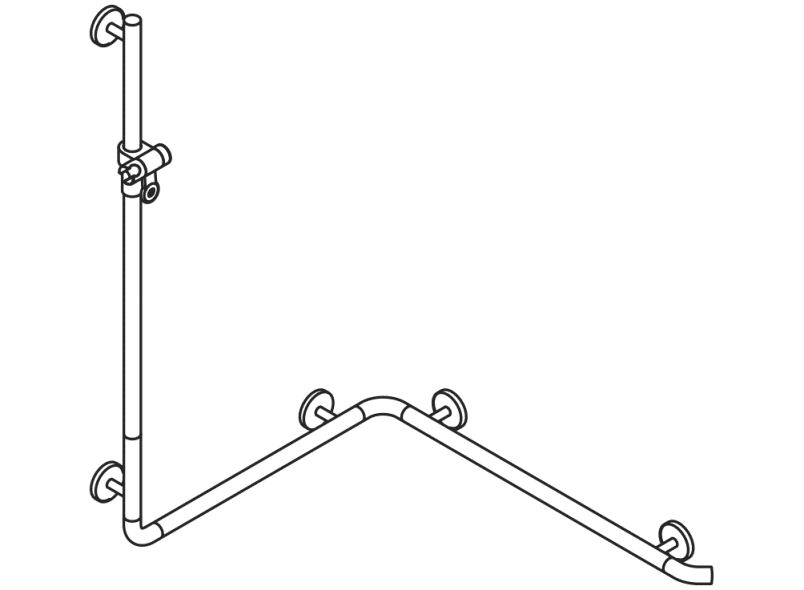 950.35.24054 Поручень для душа с держателем для душа теплое прикосновение HEWI Greifen  - Вид №2