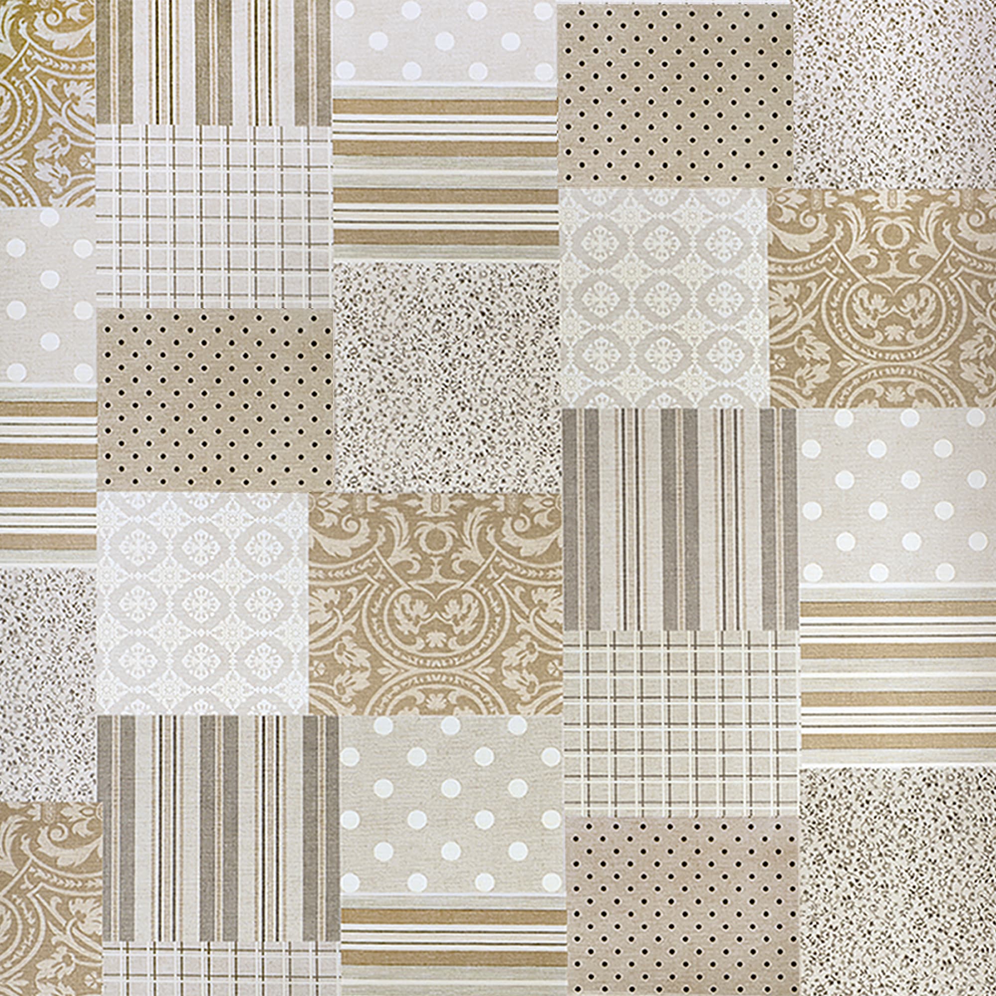 82760334 Скатерть «Пэчворк» ПВХ 160х140 см цвет бежевый Oxford Santreyd